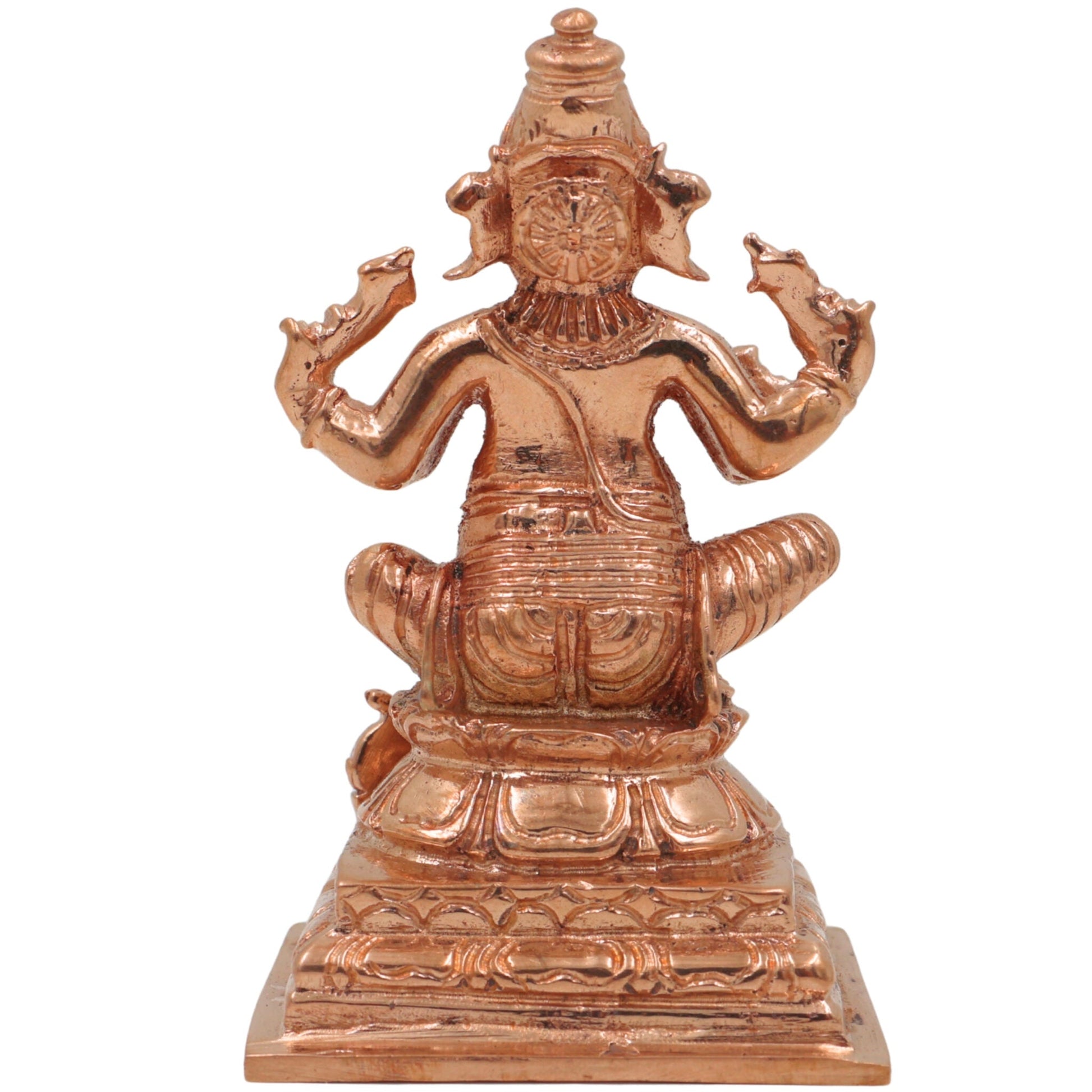 Bronze Panchaloha Ganesha Idol, Handmade Chola Art Vinayaka Ganpati Murti, Vighneshwara, Pillaiyar, Siddhivinayak Temple Sculpture, Gold, 3 Inch, 1 Piece