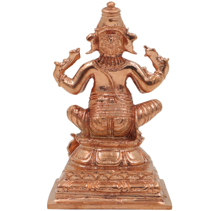 Bronze Panchaloha Ganesha Idol, Handmade Chola Art Vinayaka Ganpati Murti, Vighneshwara, Pillaiyar, Siddhivinayak Temple Sculpture, Gold, 3 Inch, 1 Piece