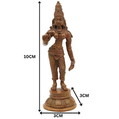 Bronze Handmade Parvati Idol | Panchaloha Uma Gauri Mahadevi Statue | Chola Art Shakti Sculpture for Home & Temple, Gold, 4 Inch, 1 Piece