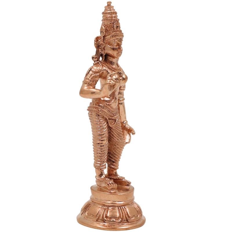 Bronze Handcrafted Parvati Idol | Panchaloha Uma Gauri Statue | Chola Art Divine Goddess Sculpture for Puja & Home Decor, Gold, 4 Inch, 1 Piece