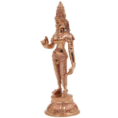 Bronze Handcrafted Parvati Idol | Panchaloha Uma Gauri Statue | Chola Art Divine Goddess Sculpture for Puja & Home Decor, Gold, 4 Inch, 1 Piece