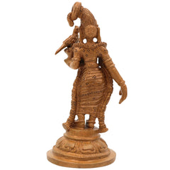 Bronze Handcrafted Meenakshi Idol | Madurai Meenakshi Temple Statue | Panchaloha Murti | Meenakshi Amman Figurine for Pooja & Home Decor, Brown, 3.5 Inch, 1 Piece