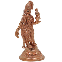 Bronze Handcrafted Meenakshi Idol | Panchaloha Murti of Madurai Meenakshi Amman | Temple-Style South Indian Goddess Statue, Gold, 3.5 Inch, 1 Piece