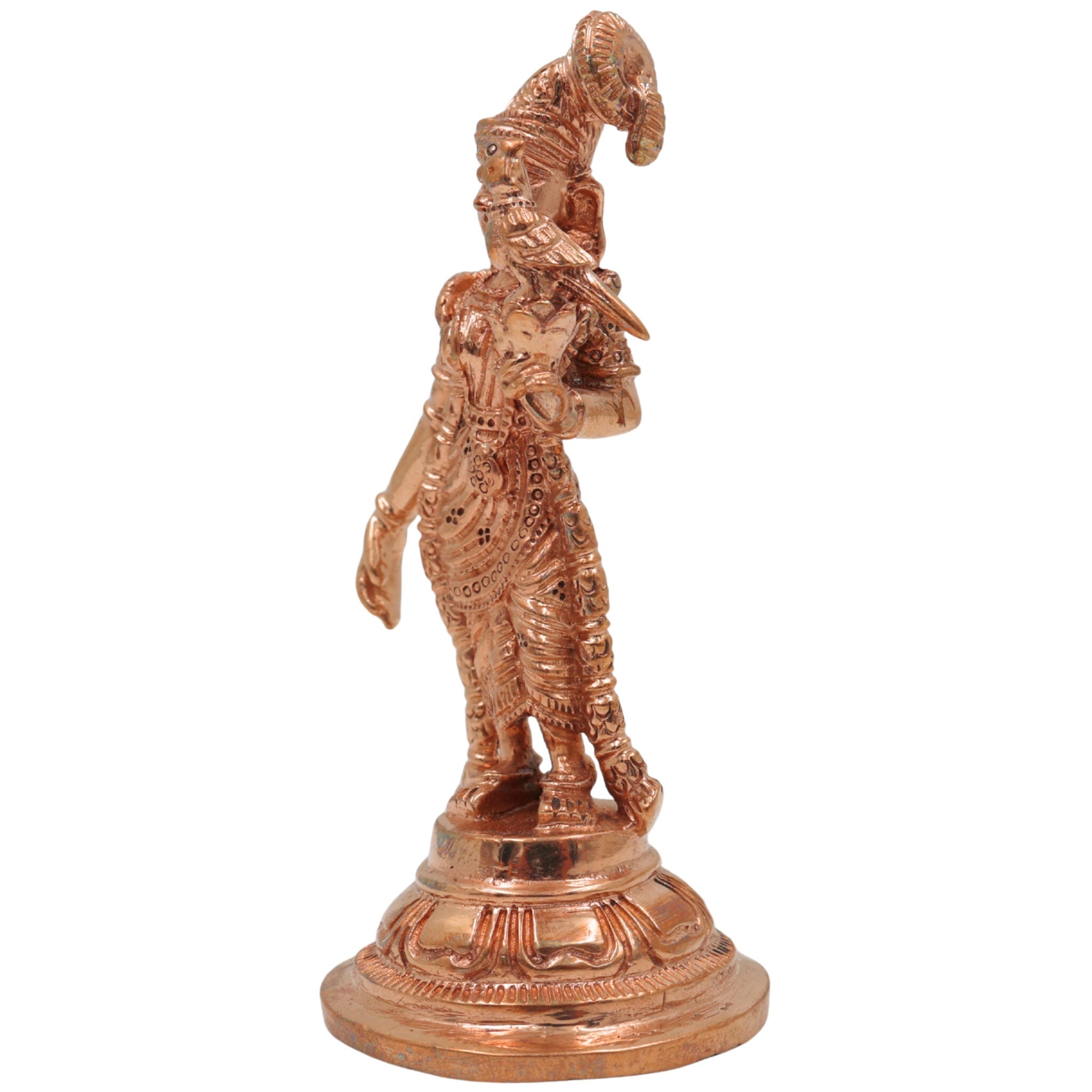 Bronze Handcrafted Meenakshi Idol | Panchaloha Murti of Madurai Meenakshi Amman | Temple-Style South Indian Goddess Statue, Gold, 3.5 Inch, 1 Piece