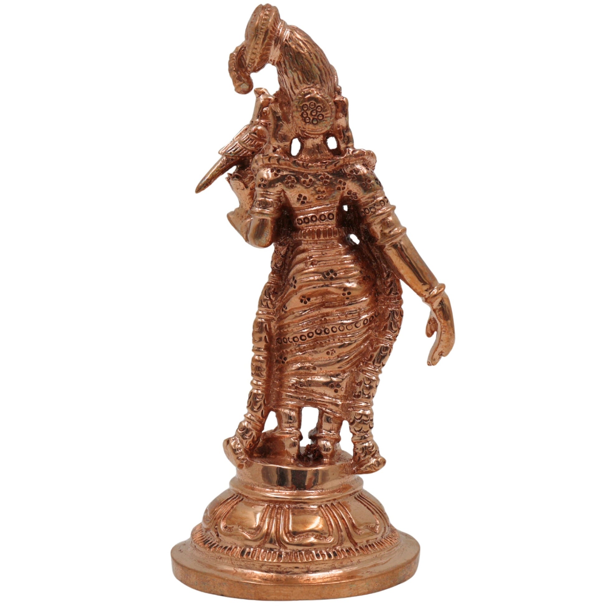 Bronze Handcrafted Meenakshi Idol | Panchaloha Murti of Madurai Meenakshi Amman | Temple-Style South Indian Goddess Statue, Gold, 3.5 Inch, 1 Piece