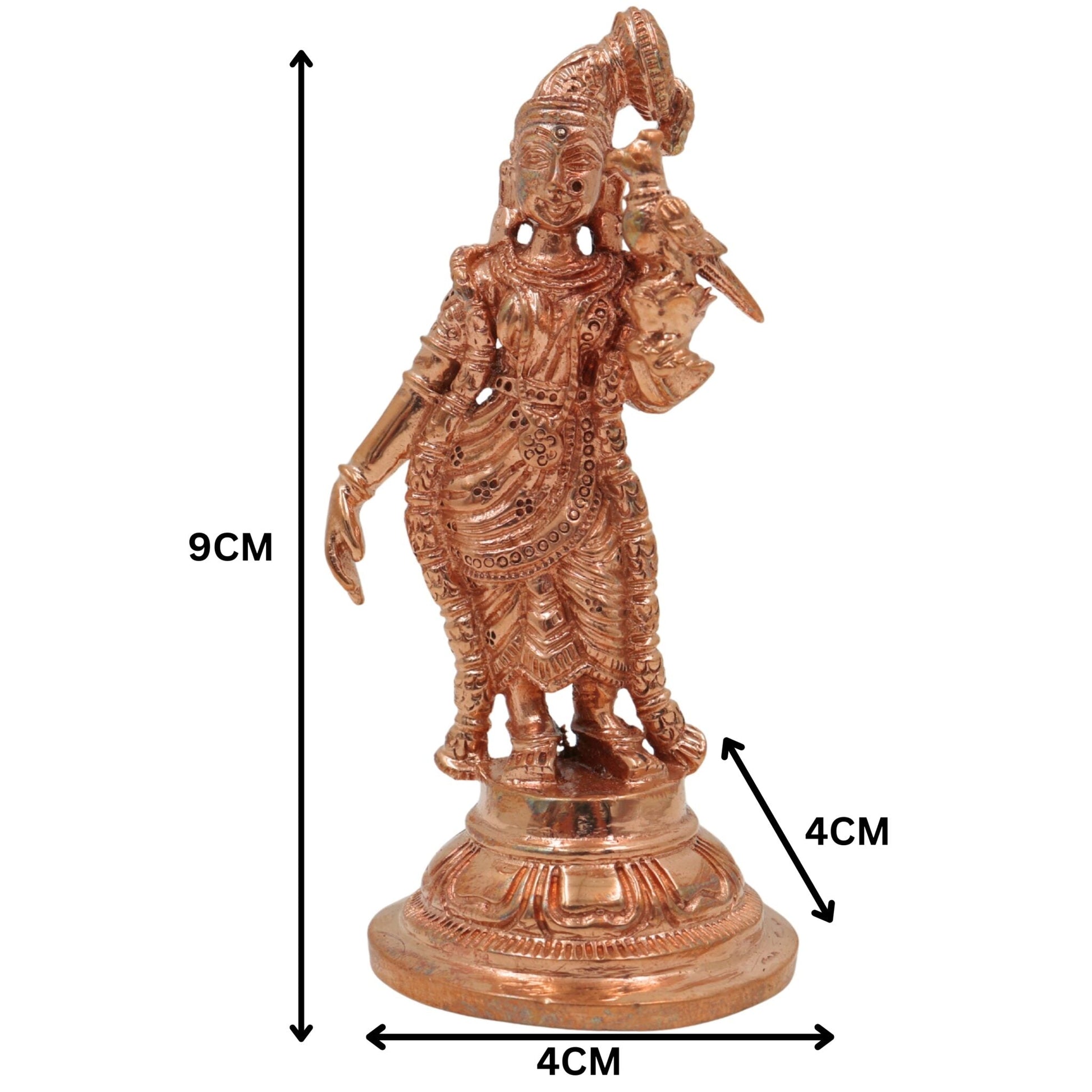 Bronze Handcrafted Meenakshi Idol | Panchaloha Murti of Madurai Meenakshi Amman | Temple-Style South Indian Goddess Statue, Gold, 3.5 Inch, 1 Piece