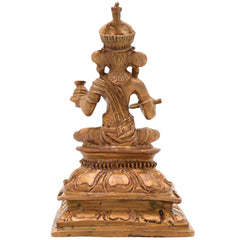 Bronze Annapurna Devi Idol | Handcrafted Goddess Annapurna Murti for Pooja, Home Decor & Spiritual Gifts, Brown, 3 Inch, 1 Piece