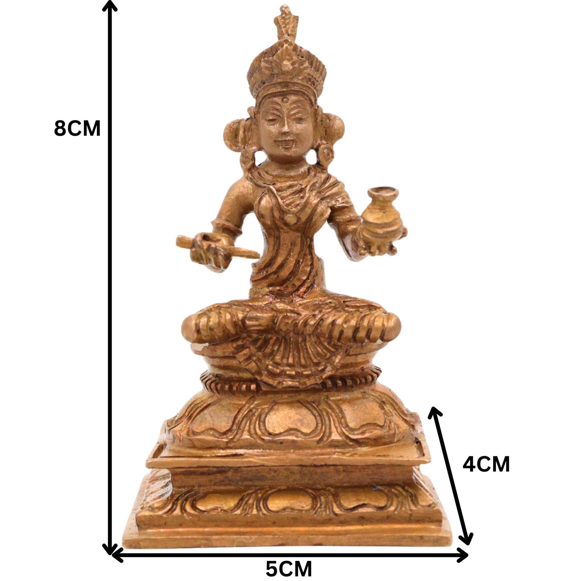 Bronze Annapurna Devi Idol | Handcrafted Goddess Annapurna Murti for Pooja, Home Decor & Spiritual Gifts, Brown, 3 Inch, 1 Piece