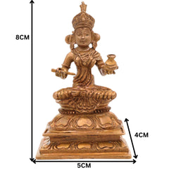 Bronze Annapurna Devi Idol | Handcrafted Goddess Annapurna Murti for Pooja, Home Decor & Spiritual Gifts, Brown, 3 Inch, 1 Piece