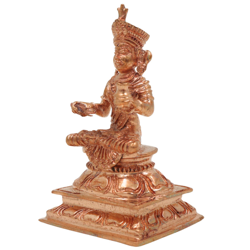 Handcrafted Bronze Annapurna Idol | Maa Annapurna Murti | Panchaloha & Ashtadhatu Temple Statue | Annapurneshwari Bhagwati Figurine for Pooja & Home Decor, Gold, 3 Inch, 1 Piece