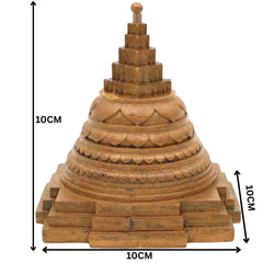 Bronze Handcrafted Shree Yantra Idol, Shri Chakra, Tripura Sundari, Lalita, Rajarajeshwari Yantra for Puja, Meditation & Home Decor, Brown, 4 Inch, 1 Piece