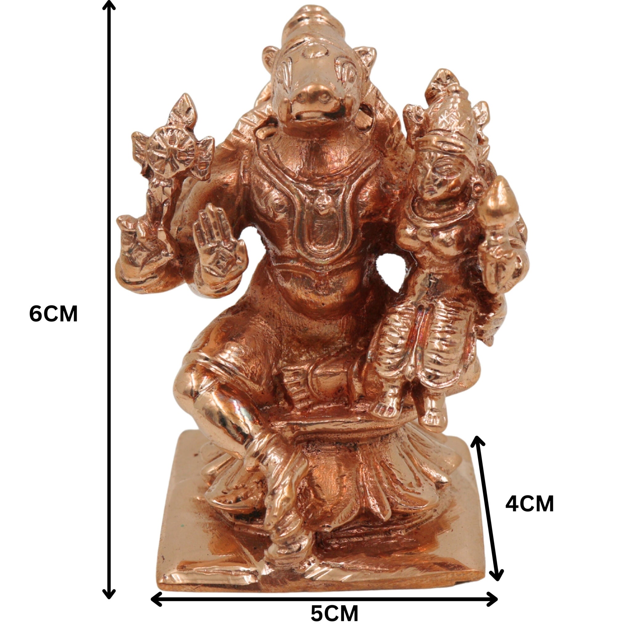 Bronze Handcrafted Varaha Lakshmi Idol | Panchaloha Murti of Bhudevi & Varahi | Temple & Home Decor Statue, Gold, 2.5 Inch, 1 Piece