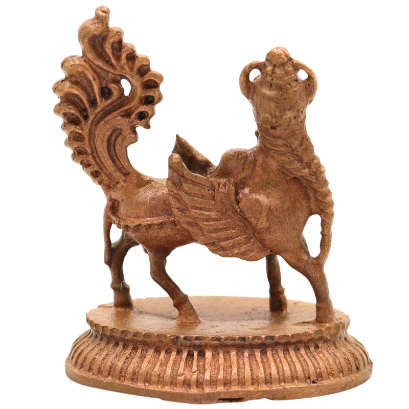 Bronze Kamadenu, Gomata, Surabhi, Divine Cow, Nandini, Panchaloha Handmade Sculpture for Pooja & Home Decor, Brown, 2 Inch, 1 Piece