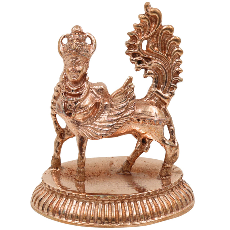 Bronze Handcrafted Kamadenu, Gomata, Surabhi, Divya Gau for Pooja, Temple & Home Decor, Gold, 2 Inch, 1 Piece
