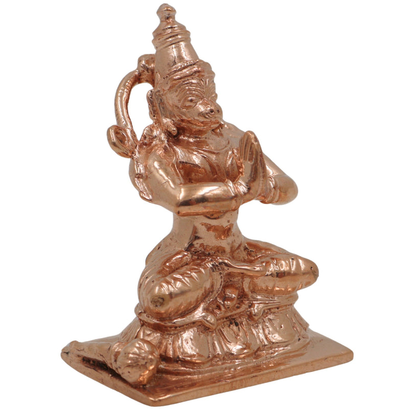 Handcrafted Bronze Hanuman Idol | Bajrangbali Murti, Maruti, Anjaneya, Pawanputra | Panchaloha Chola Art for Home & Temple Decor, Gold, 2.5 Inch, 1 Piece