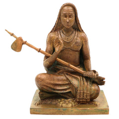 Bronze Shankaracharya Idol, Adi Shankaracharya Murti, Jagadguru Shankaracharya Statue, Panchaloha Handmade Chola Art for Pooja & Home Decor, Brown, 3 Inch, 1 Piece