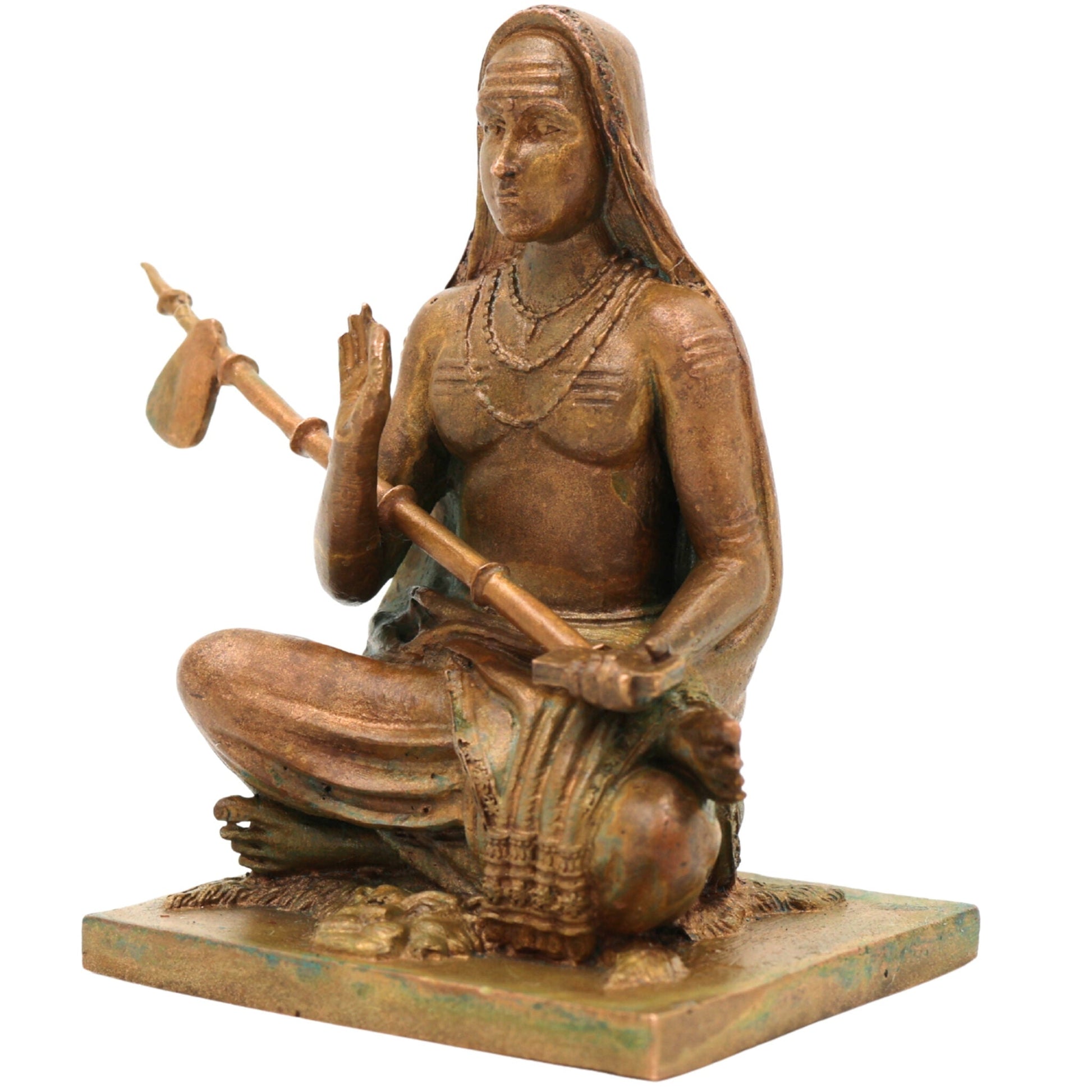 Bronze Shankaracharya Idol, Adi Shankaracharya Murti, Jagadguru Shankaracharya Statue, Panchaloha Handmade Chola Art for Pooja & Home Decor, Brown, 3 Inch, 1 Piece