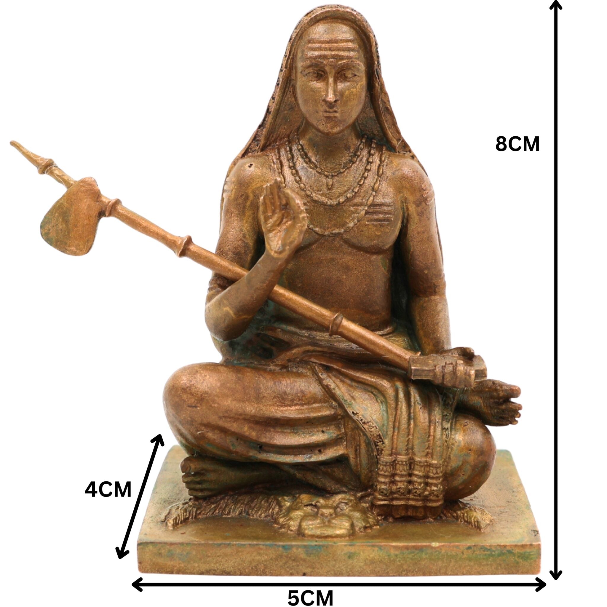 Bronze Shankaracharya Idol, Adi Shankaracharya Murti, Jagadguru Shankaracharya Statue, Panchaloha Handmade Chola Art for Pooja & Home Decor, Brown, 3 Inch, 1 Piece