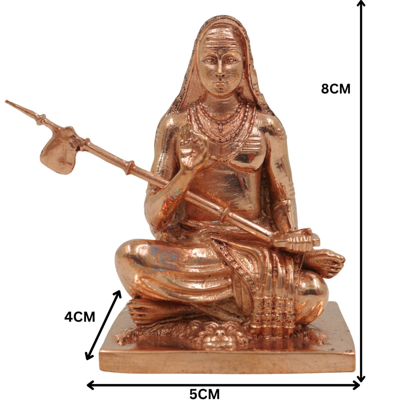 Bronze Handmade Shankaracharya Idol | Adi Shankaracharya Statue | Jagadguru Shankaracharya Murti | Panchaloha Chola Art Sculpture for Pooja & Home Decor, Gold, 3 Inch, 1 Piece