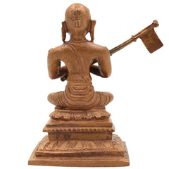 Handmade Bronze Madhvacharya Idol | Panchaloha / Panchadhatu Murti of Anandatirtha, Purnaprajna & Dvaita Acharya for Puja, Home Temple & Spiritual Decor, Brown, 3 Inch, 1 Piece