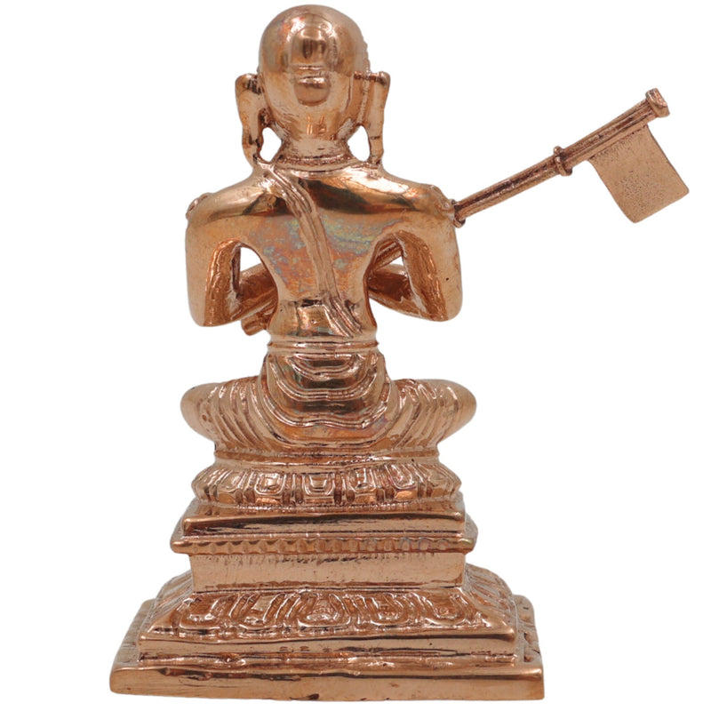 Bronze Handcrafted Madhvacharya Idol | Panchaloha Dvaita Acharya Murti | Anandatirtha Statue for Temple & Home Decor, Gold, 3 Inch, 1 Piece