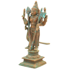 Bronze Handcrafted Murugan Peacock Idol | Panchaloha Murti | Skanda, Subramanya, Shanmukha Sculpture | South Indian Chola Art Statue, Brown, 6.5 Inch, 1 Piece