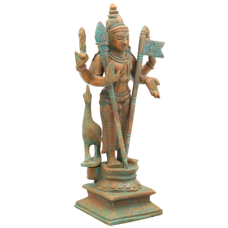 Bronze Handcrafted Murugan Peacock Idol | Panchaloha Murti | Skanda, Subramanya, Shanmukha Sculpture | South Indian Chola Art Statue, Brown, 6.5 Inch, 1 Piece
