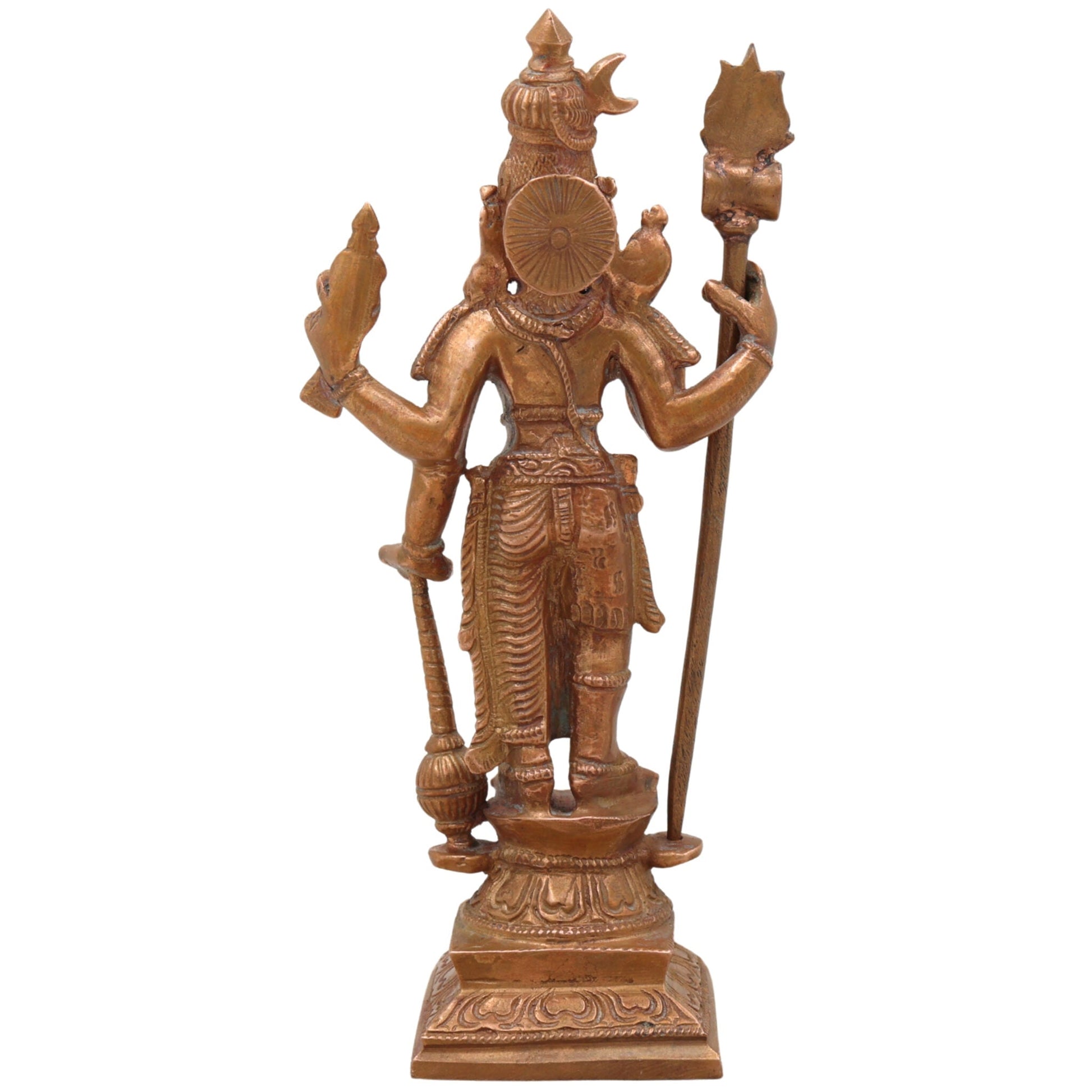 Bronze Exquisite Harihara Idol | Panchaloha / Panchadhatu Hari Hara Murti | Vishnu Shiva Sculpture | Handcrafted South Indian Temple Statue, Gold, 6.5 Inch, 1 Piece