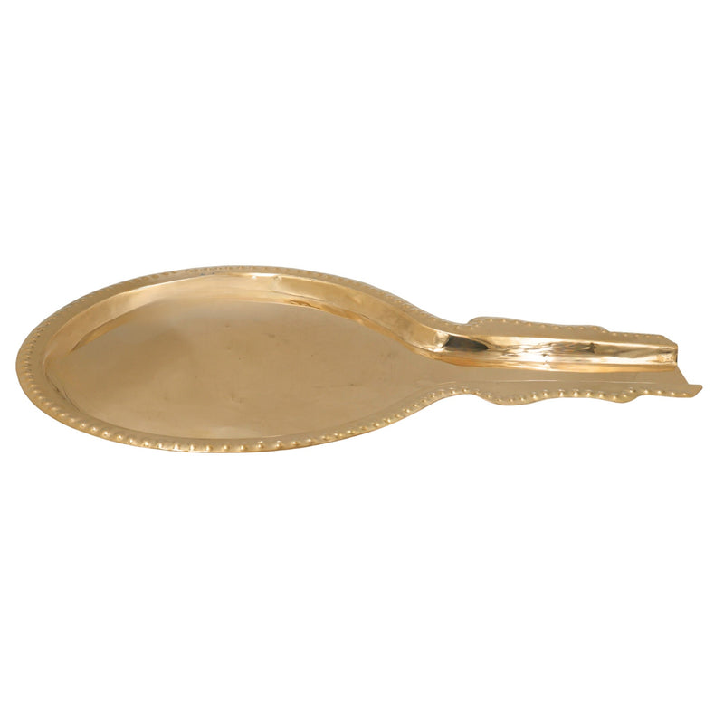 Brass Abhishek Patra Abhishekam Tray Somasutra Plate, Tirumanjana Peetam Pooja Pitham for Shiva Lingam Murti Vigraha Rituals, Gold, 14 Inch, 1 Piece