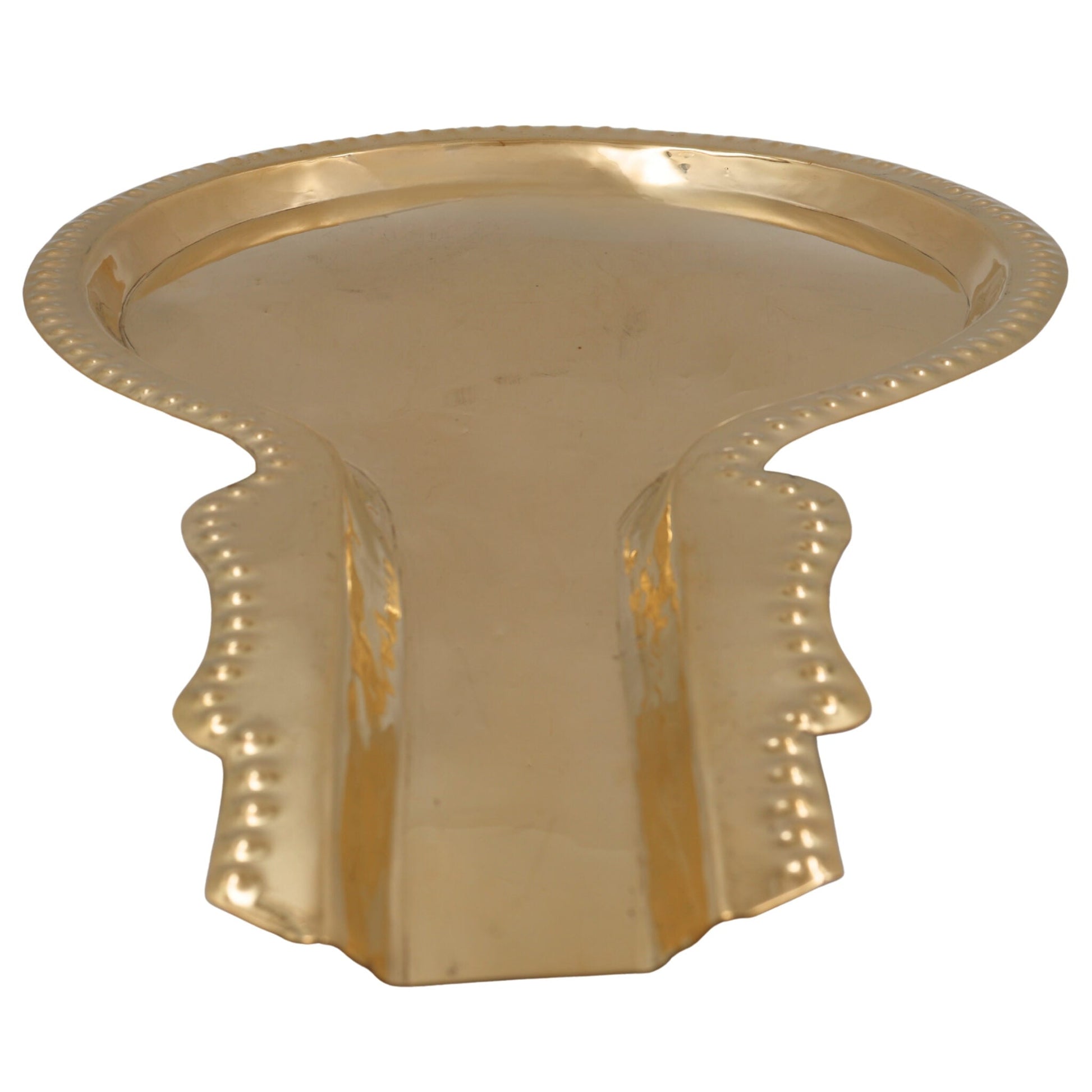 Brass Abhishek Patra Abhishekam Tray Somasutra Plate, Tirumanjana Peetam Pooja Pitham for Shiva Lingam Murti Vigraha Rituals, Gold, 14 Inch, 1 Piece