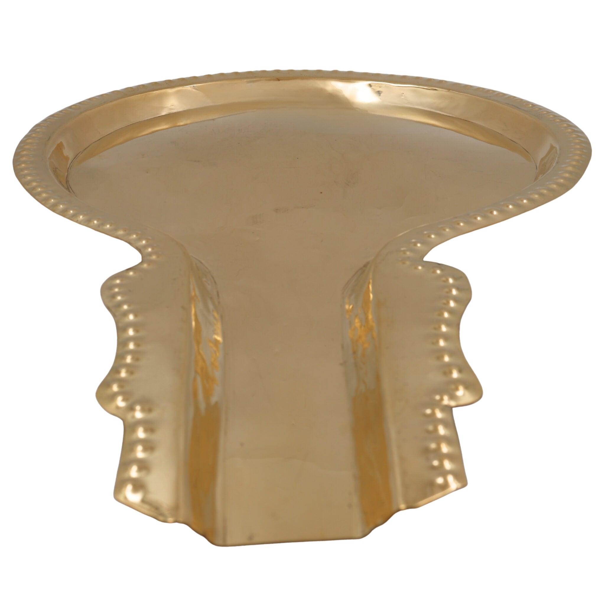 Brass Abhishek Patra Abhishekam Tray Somasutra Plate, Tirumanjana Peetam Pooja Pitham for Shiva Lingam Murti Vigraha Rituals, Gold, 14 Inch, 1 Piece