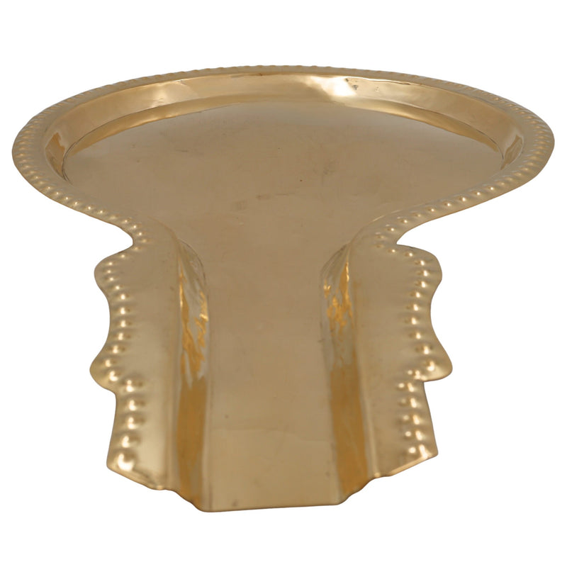 Brass Abhishek Patra Abhishekam Tray Somasutra Plate, Tirumanjana Peetam Pooja Pitham for Shiva Lingam Murti Vigraha Rituals, Gold, 14 Inch, 1 Piece