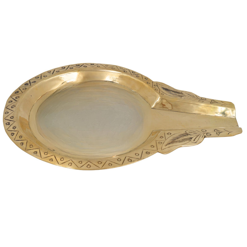 Brass Abhisheka Patra Abhishekam Tray Somasutra Plate Pital Abhisheka Pitham for Shiva Lingam Vishnu Balaji Puja Rituals, Gold, 8.5 Inch, 1 Piece