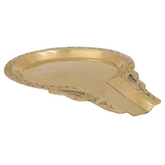 Brass Abhisheka Patra Abhishekam Tray Somasutra Plate Pital Abhisheka Pitham for Shiva Lingam Vishnu Balaji Puja Rituals, Gold, 8.5 Inch, 1 Piece