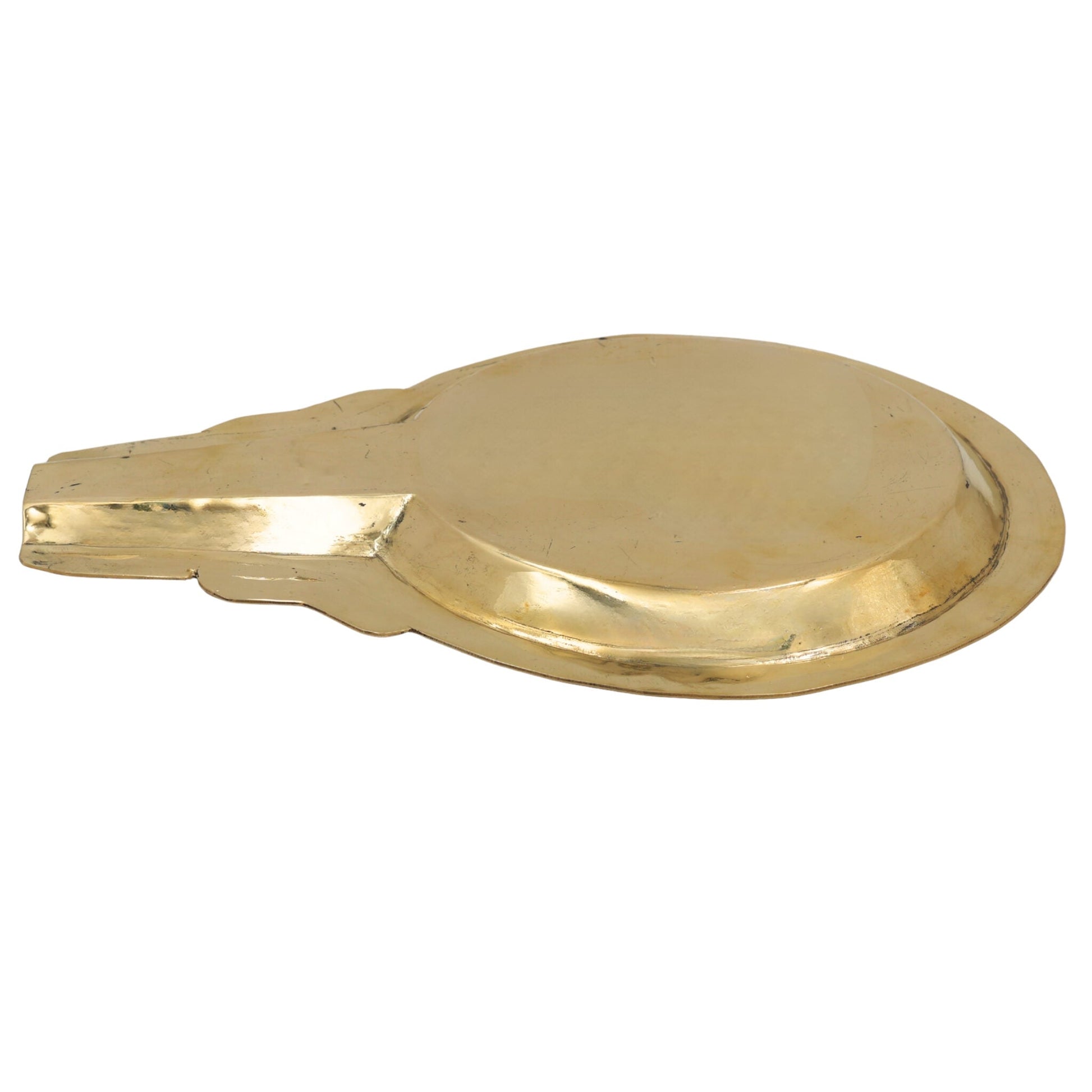 Brass Abhisheka Patra Abhishekam Tray Somasutra Plate Pital Abhisheka Pitham for Shiva Lingam Vishnu Balaji Puja Rituals, Gold, 8.5 Inch, 1 Piece