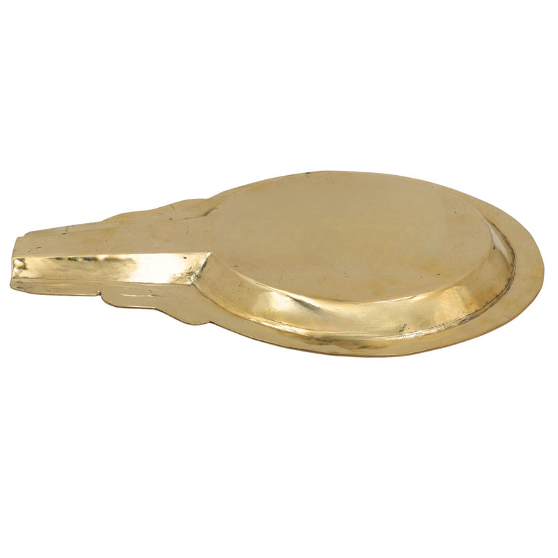 Brass Abhisheka Patra Abhishekam Tray Somasutra Plate Pital Abhisheka Pitham for Shiva Lingam Vishnu Balaji Puja Rituals, Gold, 8.5 Inch, 1 Piece
