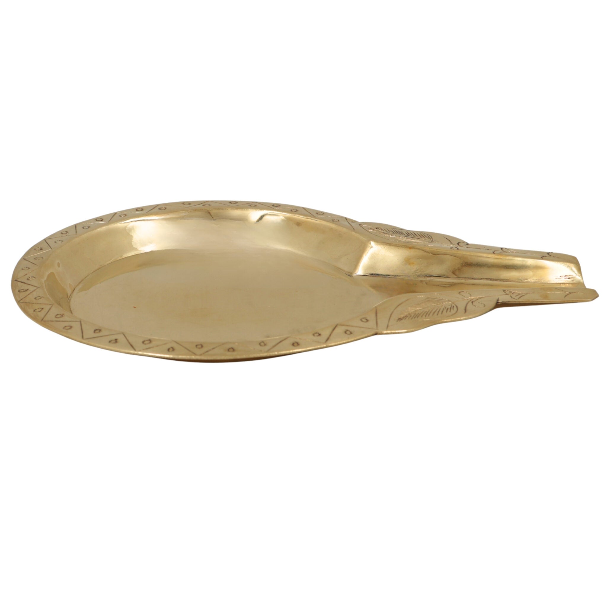 Premium Brass Abhisheka Patra Idol, Abhishekam Tray, Tirumanjana Peetam, Somasutra Plate, Puja Collector Dish for Home & Temple, Gold, 6.5 Inch, 1 Piece