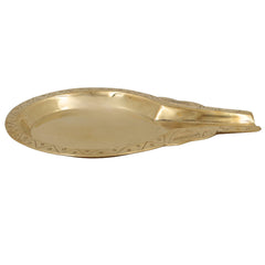 Premium Brass Abhisheka Patra Idol, Abhishekam Tray, Tirumanjana Peetam, Somasutra Plate, Puja Collector Dish for Home & Temple, Gold, 6.5 Inch, 1 Piece