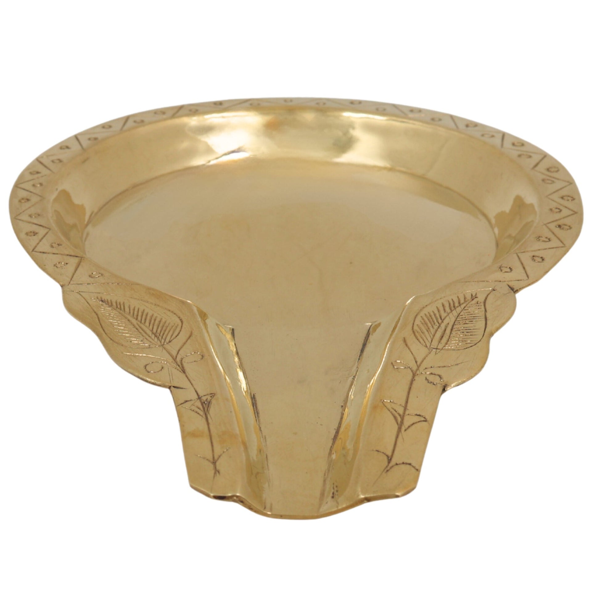 Premium Brass Abhisheka Patra Idol, Abhishekam Tray, Tirumanjana Peetam, Somasutra Plate, Puja Collector Dish for Home & Temple, Gold, 6.5 Inch, 1 Piece