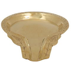 Premium Brass Abhisheka Patra Idol, Abhishekam Tray, Tirumanjana Peetam, Somasutra Plate, Puja Collector Dish for Home & Temple, Gold, 6.5 Inch, 1 Piece