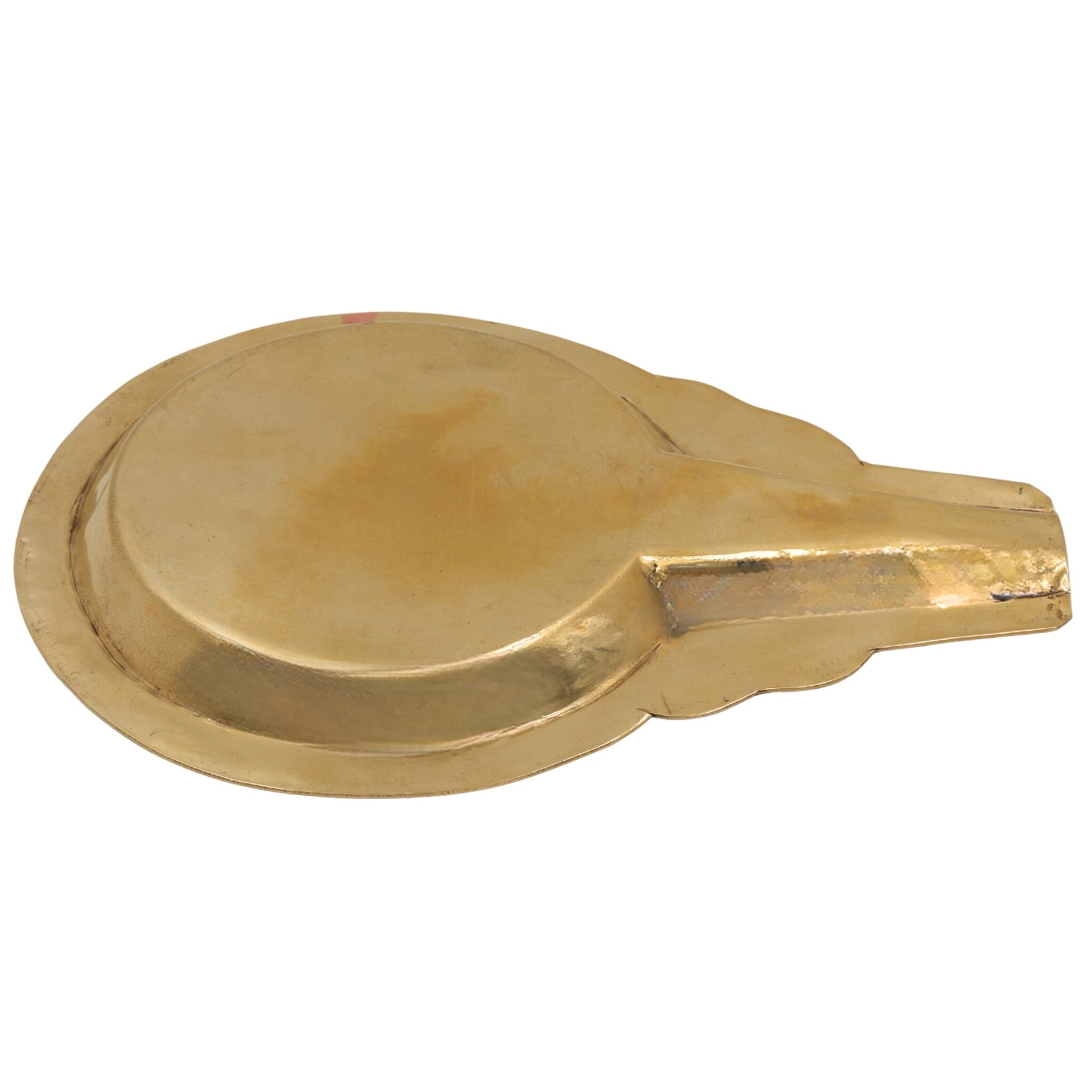Premium Brass Abhisheka Patra Idol, Abhishekam Tray, Tirumanjana Peetam, Somasutra Plate, Puja Collector Dish for Home & Temple, Gold, 6.5 Inch, 1 Piece