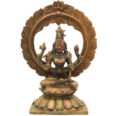 Bronze Kamakshi Idol | Panchaloha Kamakshi Statue | Handcrafted Chola Art Murti | Sri Kamakshi Devi, Kameshwari, Kanchi Kamakshi for Pooja & Home Temple, Brown, 8 Inch, 1 Piece