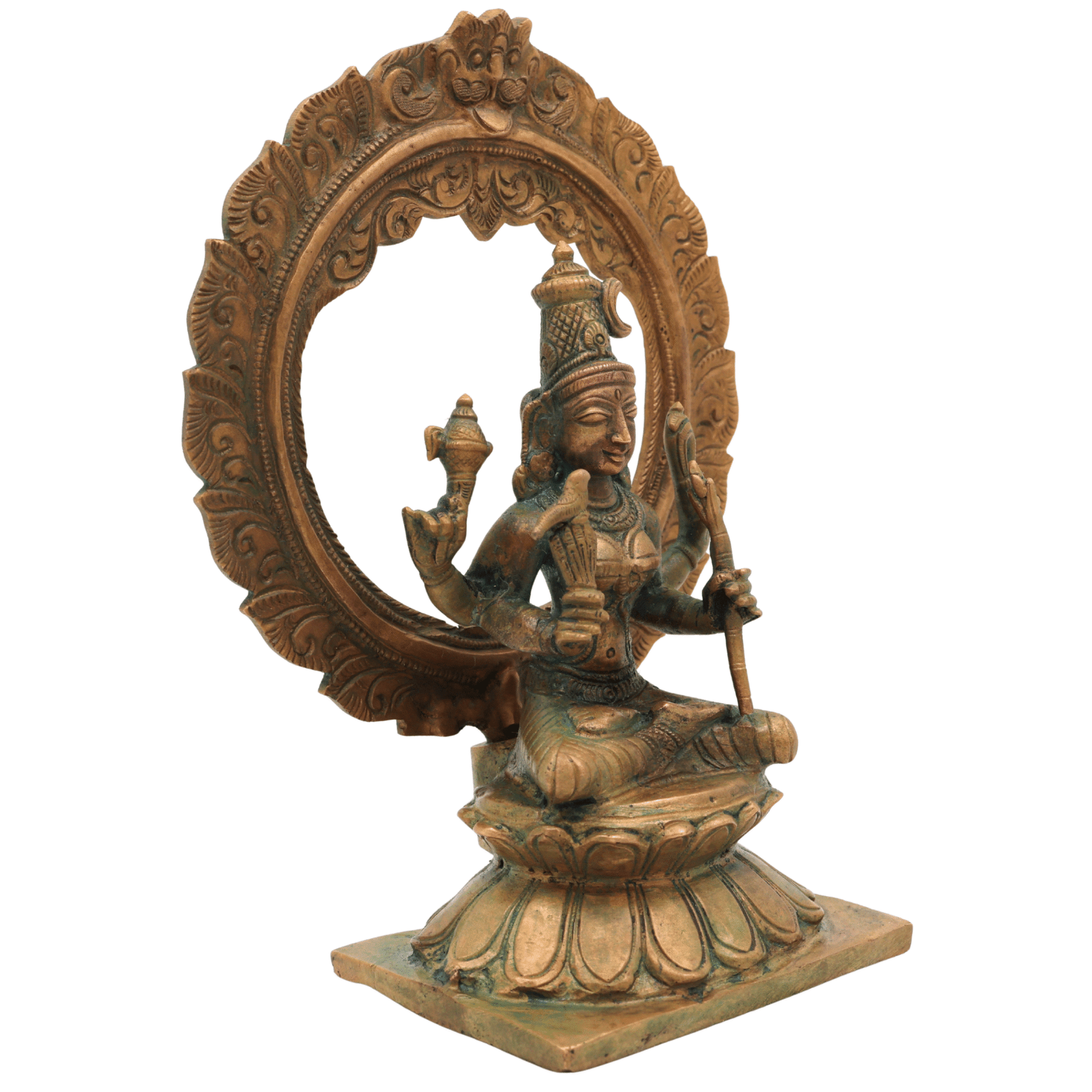 Bronze Kamakshi Idol | Panchaloha Kamakshi Statue | Handcrafted Chola Art Murti | Sri Kamakshi Devi, Kameshwari, Kanchi Kamakshi for Pooja & Home Temple, Brown, 8 Inch, 1 Piece
