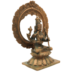 Bronze Kamakshi Idol | Panchaloha Kamakshi Statue | Handcrafted Chola Art Murti | Sri Kamakshi Devi, Kameshwari, Kanchi Kamakshi for Pooja & Home Temple, Brown, 8 Inch, 1 Piece