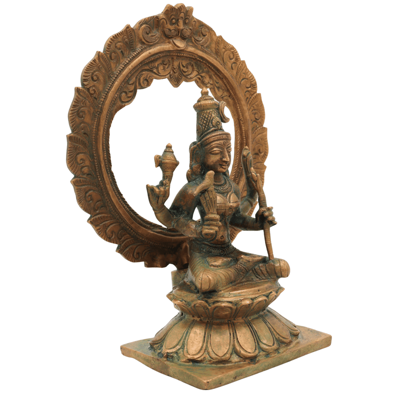 Bronze Kamakshi Idol | Panchaloha Kamakshi Statue | Handcrafted Chola Art Murti | Sri Kamakshi Devi, Kameshwari, Kanchi Kamakshi for Pooja & Home Temple, Brown, 8 Inch, 1 Piece