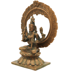 Bronze Kamakshi Idol | Panchaloha Kamakshi Statue | Handcrafted Chola Art Murti | Sri Kamakshi Devi, Kameshwari, Kanchi Kamakshi for Pooja & Home Temple, Brown, 8 Inch, 1 Piece
