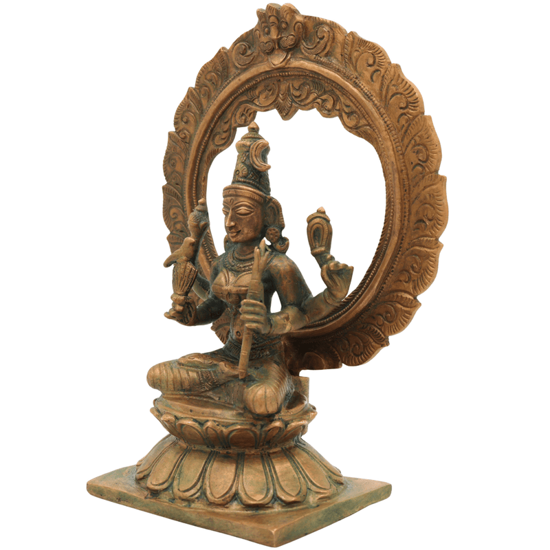 Bronze Kamakshi Idol | Panchaloha Kamakshi Statue | Handcrafted Chola Art Murti | Sri Kamakshi Devi, Kameshwari, Kanchi Kamakshi for Pooja & Home Temple, Brown, 8 Inch, 1 Piece
