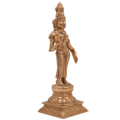 Bronze Bhu Devi Idol | Panchaloha Bhudevi Prithvi Mata Statue | Handcrafted Chola Art Bhumi Devi Vasundhara Sculpture for Puja & Home Decor, Brown, 5.5 Inch, 1 Piece