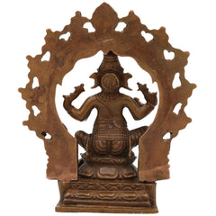 Handmade Bronze Ganesha Idol, Panchaloha Vinayaka Murti, Siddhivinayak Ganapati Statue, Ekadanta Vighnaharta Figurine, Chola Art, Brown, 4 Inch, 1 Piece