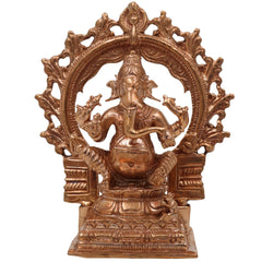 Handcrafted Bronze Ganesha Idol, Ganapati Vinayaka Murti, Siddhivinayak Statue, Panchaloha, Chola Art, Home Decor, Temple Sculpture, Brown, 4 Inch, 1 Piece